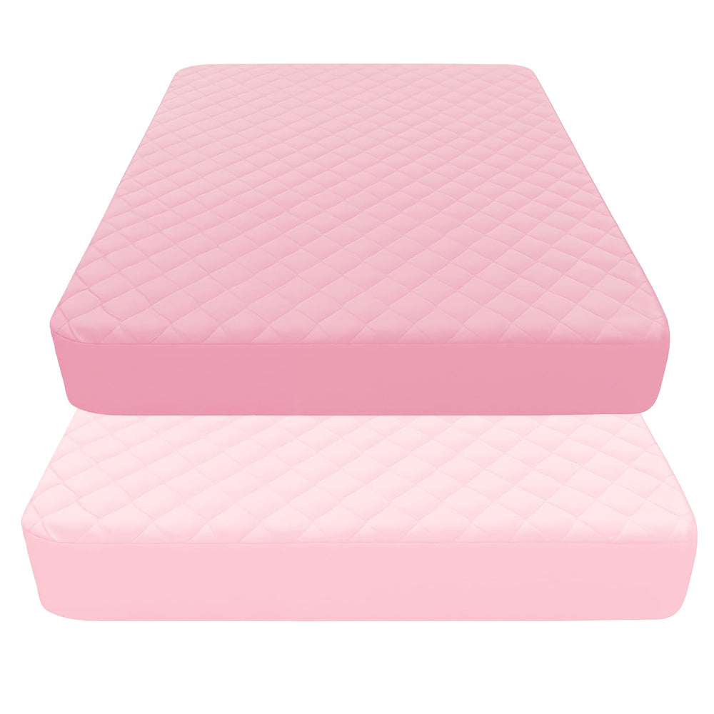 Littogoose Quilted Crib Mattress Protector pack shot shows two protectors for clean nights