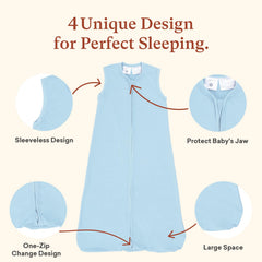 Littogoose sleep sack one-way zipper close-up for quick changes