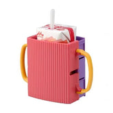 LIUHUIZEYU juice box holder with adjustable frame and handles for mess-free drinking