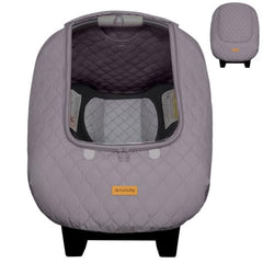 Liuliuby baby car seat weather shield gray full-view protects against wind and cold.