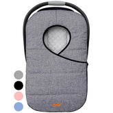 Liuliuby winter carseat cover gray weatherproof shell shields baby from wind.