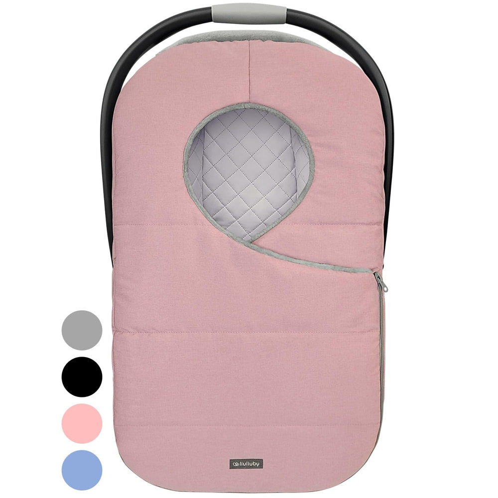 liuliuby winter carseat cover pink weatherproof shell shields baby from wind and rain