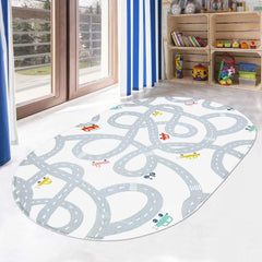 LIVEBOX Road Traffic Rug close-up with soft flannel surface for cozy play.