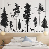 LiveGallery 8-sheets 3D black tree wall stickers on wall for quick room makeover.
