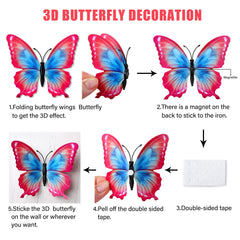 LiveGallery butterfly wall decals applied on wall in a nursery scene.