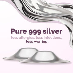 Livella Silver Nursing Cups universal-fit design shown for all nipple types.