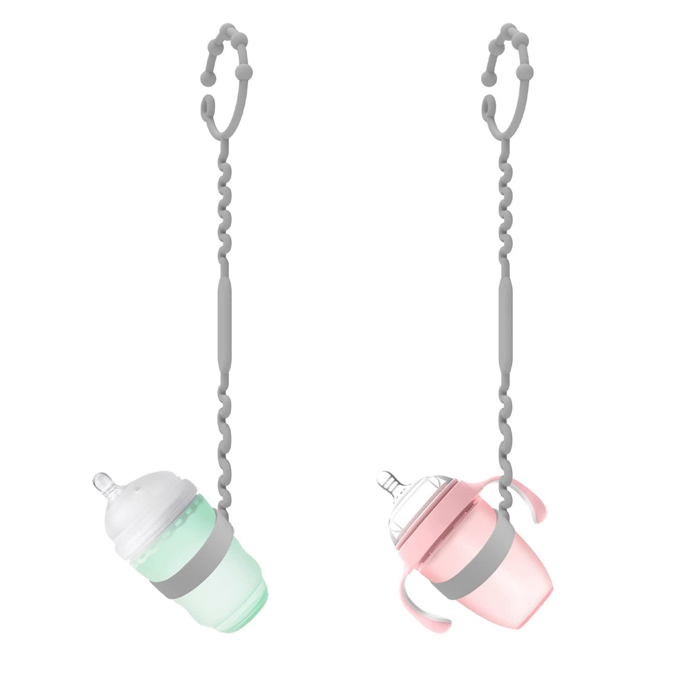 LJOWJVA keep-bottles-off-floor strap on a high chair reduces spills.