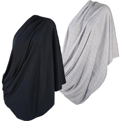 LK Baby nursing cover infinity scarf grey heather closeup, breathable jersey fabric