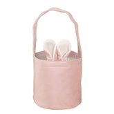 LKQBBSZ seersucker Easter basket with bunny ears in pink for festive storage.