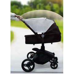 LLUFO stroller sun shade installed on a stroller highlights universal fit