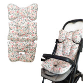 LLUFO baby stroller seat pad pink front view showing soft cotton surface for comfort