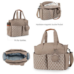 Lmbabter Diaper Bag Tote adjustable-strap demonstrates versatile hands-free comfort.