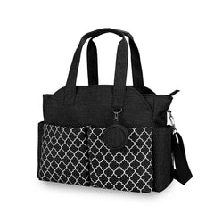 Lmbabter diaper bag tote black with front-open compartments for quick-access essentials