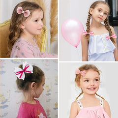 LMYMHMLM pink hair bows close-up highlighting soft ribbons and pink tones
