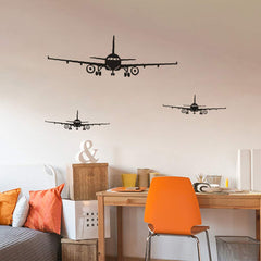 Lnrkai second small airplane sticker on wall creates a dynamic bedroom scene.