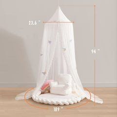 LOAOL Butterfly princess castle decor elevates fantasy-friendly nursery styling.