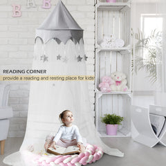 LOAOL princess canopy fabric closeup shows soft, breathable material for cozy naps