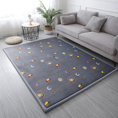 Loartee Coral Velvet Area Rug closeup fabric shows plush texture for comfy playtime.