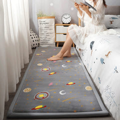 Loartee Coral Velvet Area Rug non-slip bottom keeps mats stable during play.