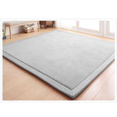 Loartee nursery rug coral velvet top view shows a soft surface for crawling