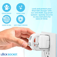 LOCK SOCKET easy-install illustrates quick setup with included hardware