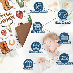 Locobird Western Baby Blanket 30x40 inches is perfect for swaddling and tummy time.