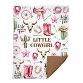 Locobird Western Baby Blanket pattern closeup highlighting rustic charm for cozy cuddles.