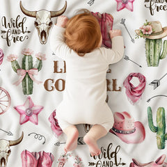 Locobird Western Baby Blanket soft minky fabric provides gentle skin touch.