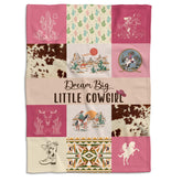 Locobird Western Blanket nursery pattern showcases rustic charm for cozy baby decor.