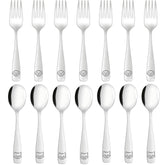 LOCONHA toddler utensils set 14 pcs dining collection supports independent feeding.