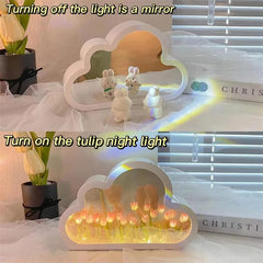 LOGAZOO artificial flower lamp offers maintenance-free elegance on a desk