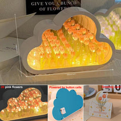 LOGAZOO cloud-design tulip light emphasizing depth in living room decor