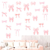 Loghohu pink bow wall stickers eight sheets brighten girls' rooms with playful decor.