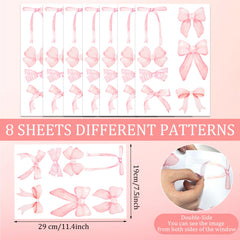 Loghohu watercolor pink bow patterns add delicate charm to walls.