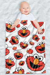 LOGOVISION Sesame Street blanket Elmo face for cozy newborn snuggles.