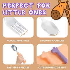 lohodo toddler utensils rounded fork tine safety for safe self-feeding