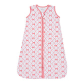 LollyBanks baby sleep sack with pink bow print offers gentle cotton comfort for cozy naps.