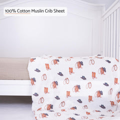 LollyBanks crib sheet with elastic edges for a snug 52x28 mattress fit