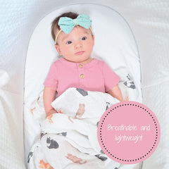 LollyBanks muslin cotton closeup fabric highlights breathable, durable texture for daily use.