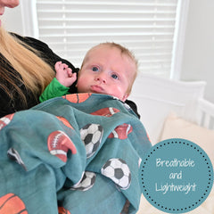 LollyBanks muslin swaddle blanket baby-snug: large wrap growing with baby