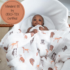 LollyBanks muslin swaddle blanket offers soft texture for gentle nursing and cuddles