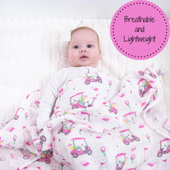 LollyBanks muslin swaddle blanket solid pink for versatile comfort