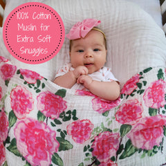 LollyBanks muslin swaddle texture appears soft and breathable for daily cuddles.