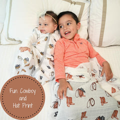 LollyBanks western-themed sleep sack featuring cowboy boots and hat design