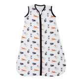 LollyBanks Sleep Sack cat print front view highlights cozy comfort for baby nights.