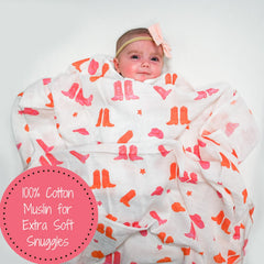 LollyBanks 47x47 swaddle demonstrates generous wrapping space for secure newborn snugglers.