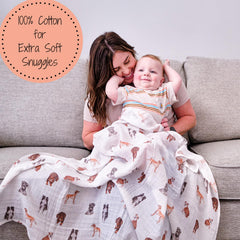 LollyBanks swaddle blanket 47x47 provides generous wrapping for comfy early months