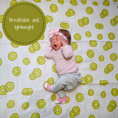 LollyBanks swaddle used as burp cloth and on-the-go comfort.