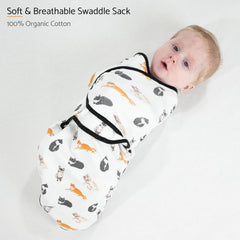 LollyBanks swaddle with easy-change zipper enables quick, quiet diaper changes