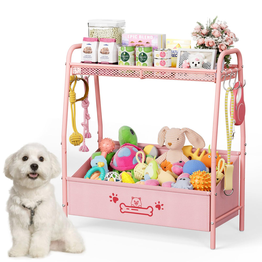 Lomivra dog toy basket front view showcasing spacious storage for toys and accessories.